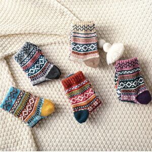Nordic style wool winter socks